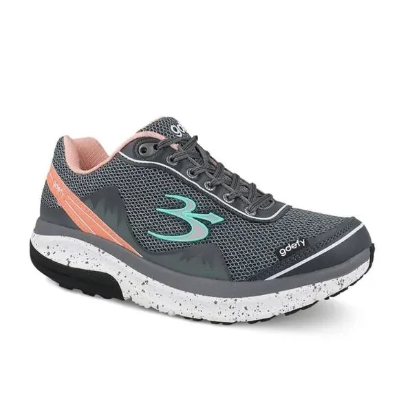 NEW Gravity Defyer Womens Gray Salmon Mighty Walk GDefy Orthopedic Shoes Sz‎ 8.5 - Picture 2 of 8